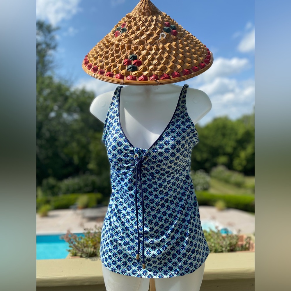 NWOT Lands End - Lovely abstract pattern tankini, Size: 8